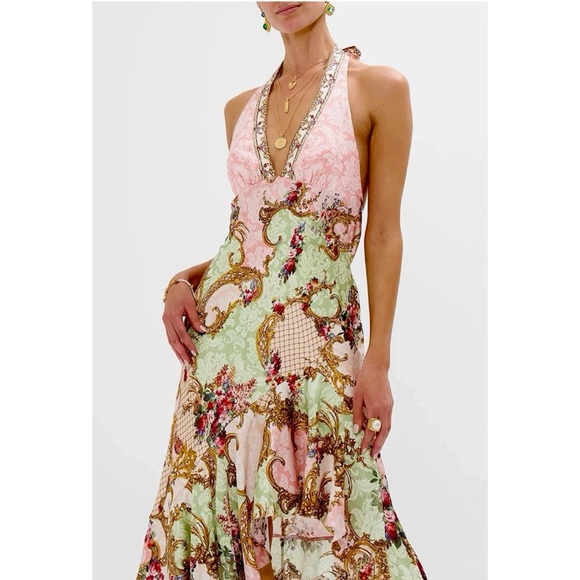 Camilla The Queen Quarters silk halter dress sz S